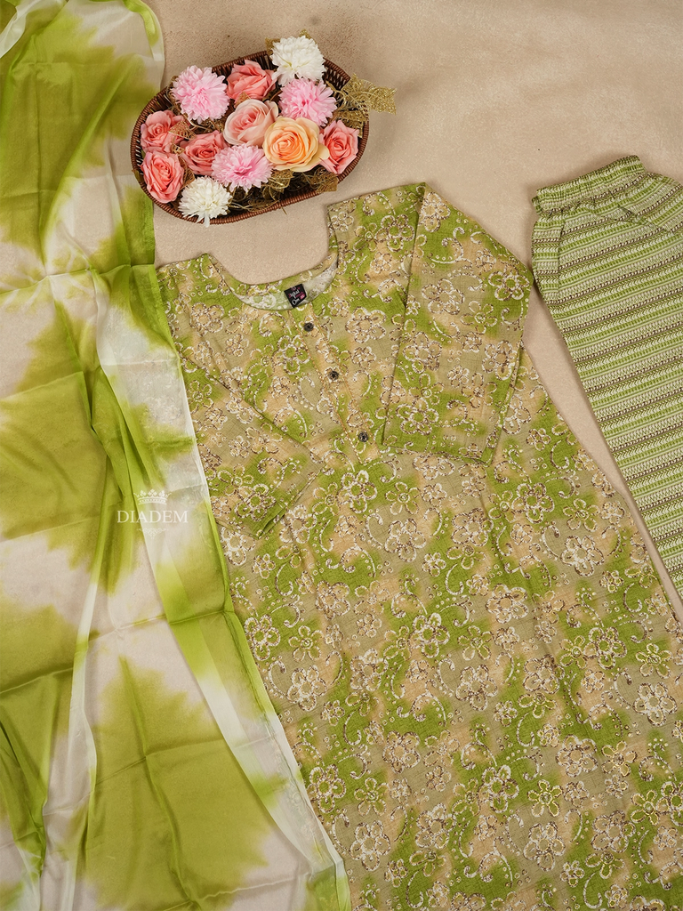 Green Straight Cut Salwar Suit Paired