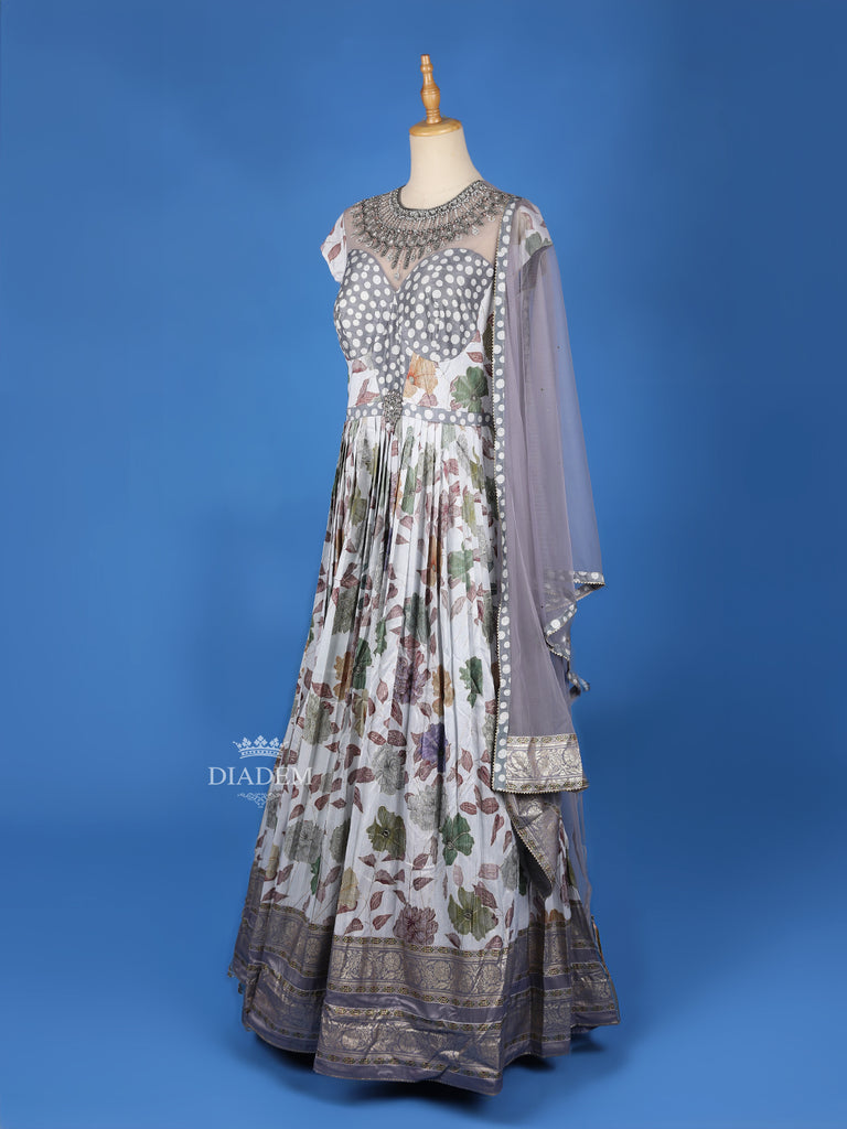 Net Dupatta Gown