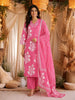 Pink Floral Printed Cotton Salwar Suit