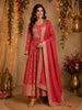 Peach Pink Butta Zari Design Banarasi Silk Palazzo Suit