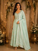 Mint Green Floral Embroidered Tissue Silk Palazzo Suit with Dupatta
