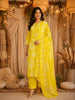 Yellow Floral Designed Cotton Salwar Suit