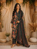 Dark Green Floral Printed Design Cotton Straight Cut Salwar Suit with Dupatta