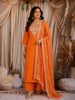 Orange Floral Embroidered Design Cotton Straight Cut Salwar Suit with Designer Dupatta