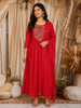 Pink Floral Beads Embroidered Cotton Salwar with Dupatta