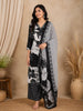 Black And White Floral Printed Cotton Salwar