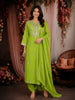 Green Embroidered Cotton Salwar Suit with Dupatta