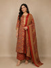 Red Floral Designed Cotton Salwar Suit