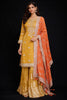 Mustard Yellow Palazzo Salwar Suit Adorned with Sequins and Beads Design Paired with Dupatta
