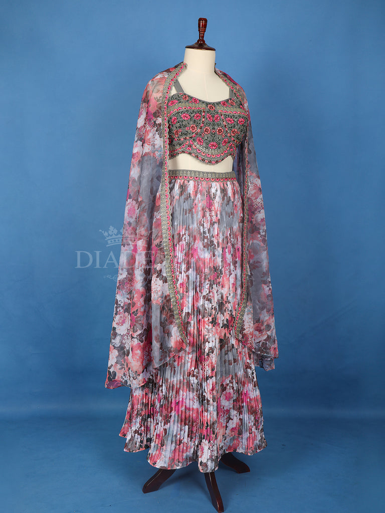 Indo Western Lehenga V Neck