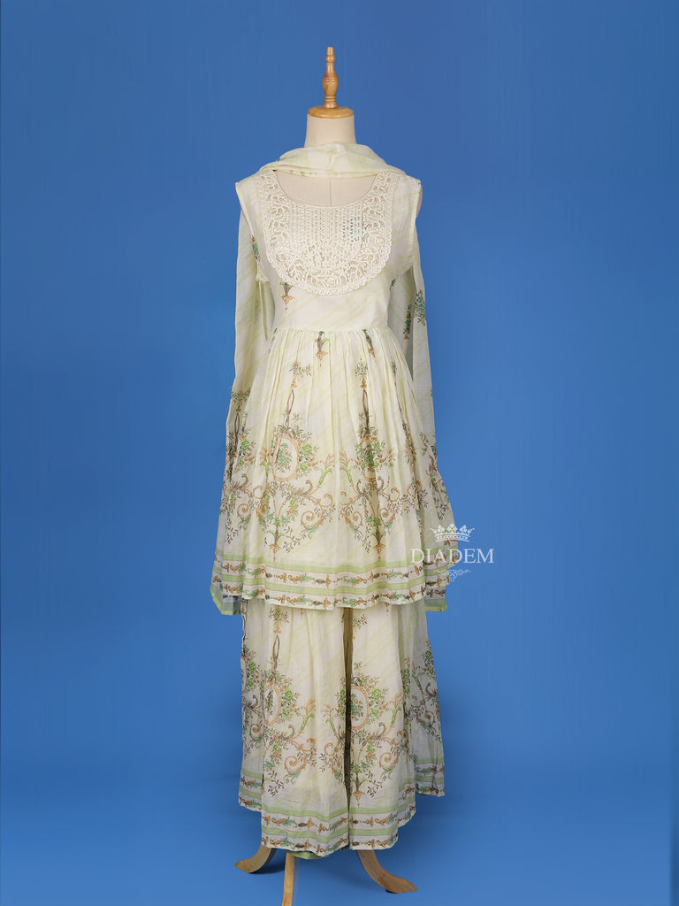 Ivory Cotton Sharara Set