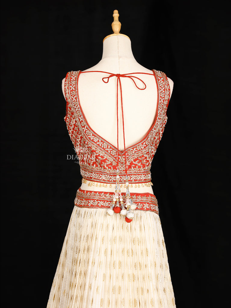 Ivory Lehenga with Net Dupatta
