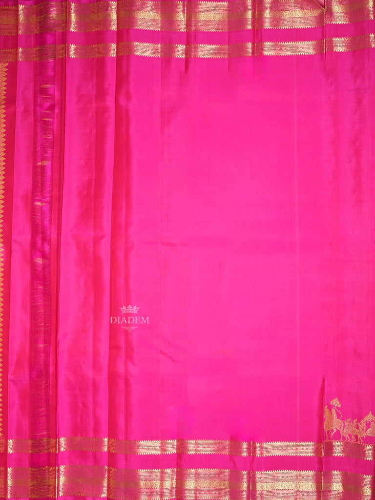 Kanchipuram Silk Saree Pink with Peacock