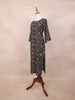 Black Kurti Top Adorned with Fancy Printed Design - Diadem