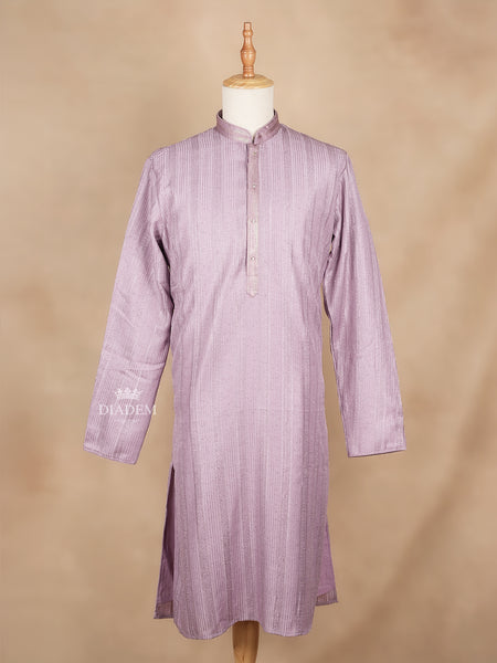 Striped Lavender Kurta Set with Pant