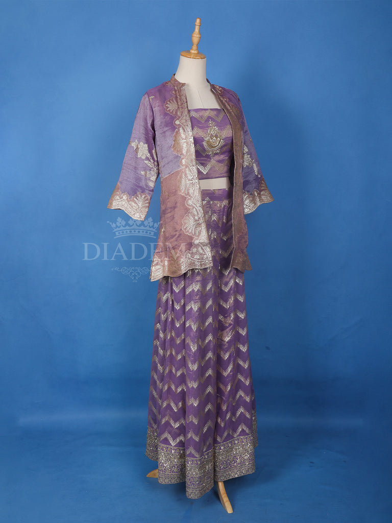 Lavender Palazzo Suit Square Neck