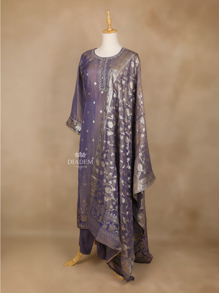 Lavender Salwar Suit 3/4