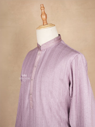 Kurta Set in Lavender with Sequin Embroidery