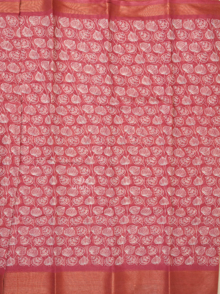 Leaf Designs Onion Pink Linen Cotton