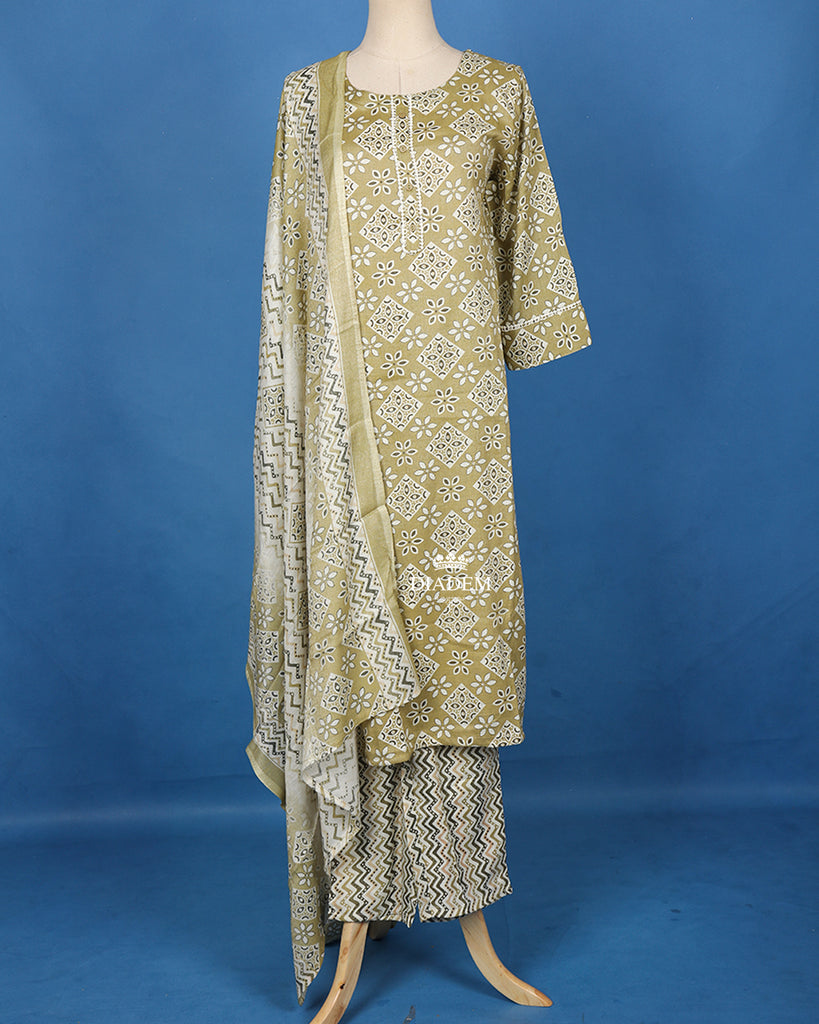 Light Green Floral Print Design Salwar Suit