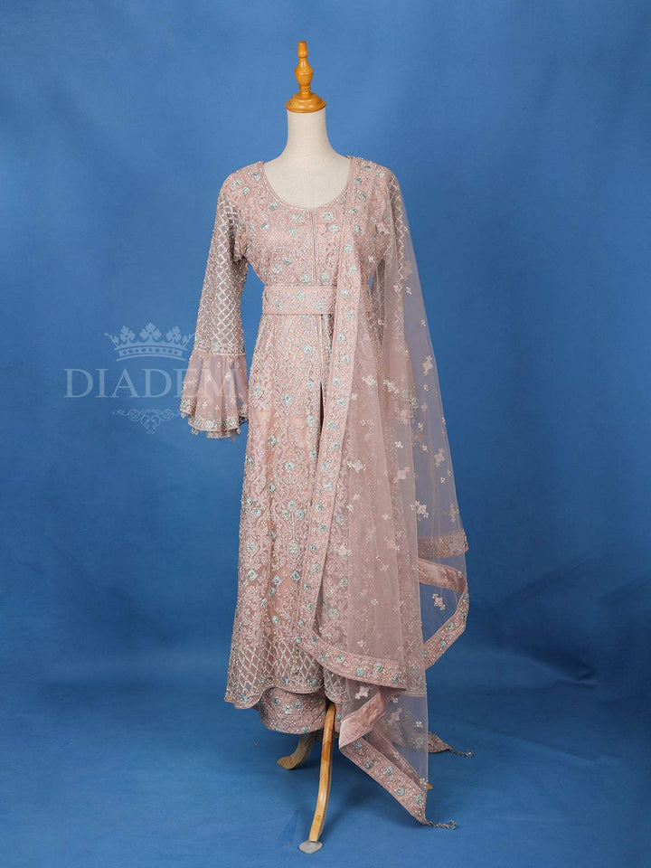 Light peach Embroidered Anarkali Salwar Suit - Diadem