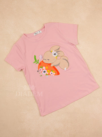 Light Pink Cotton T-Shirt