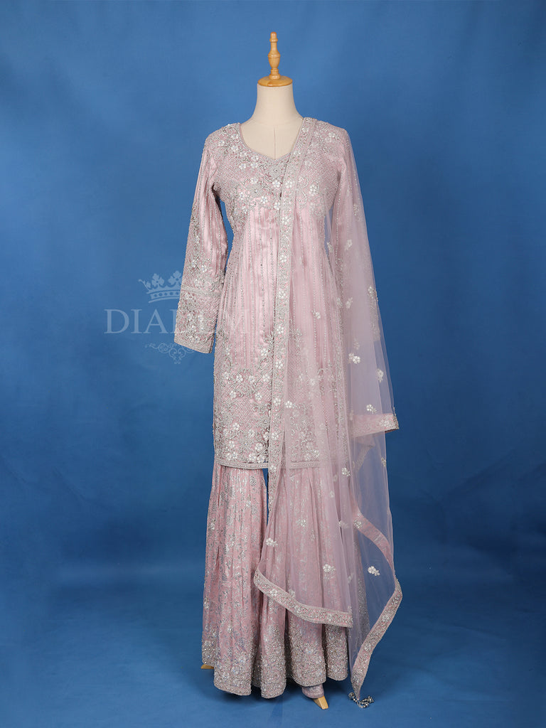 Light Pink Embroidered Sharara