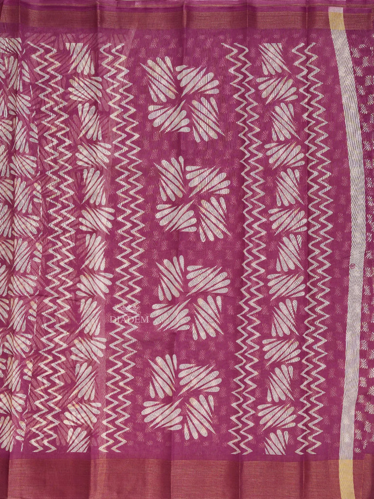 Stylish Dark Pink Cotton Saree