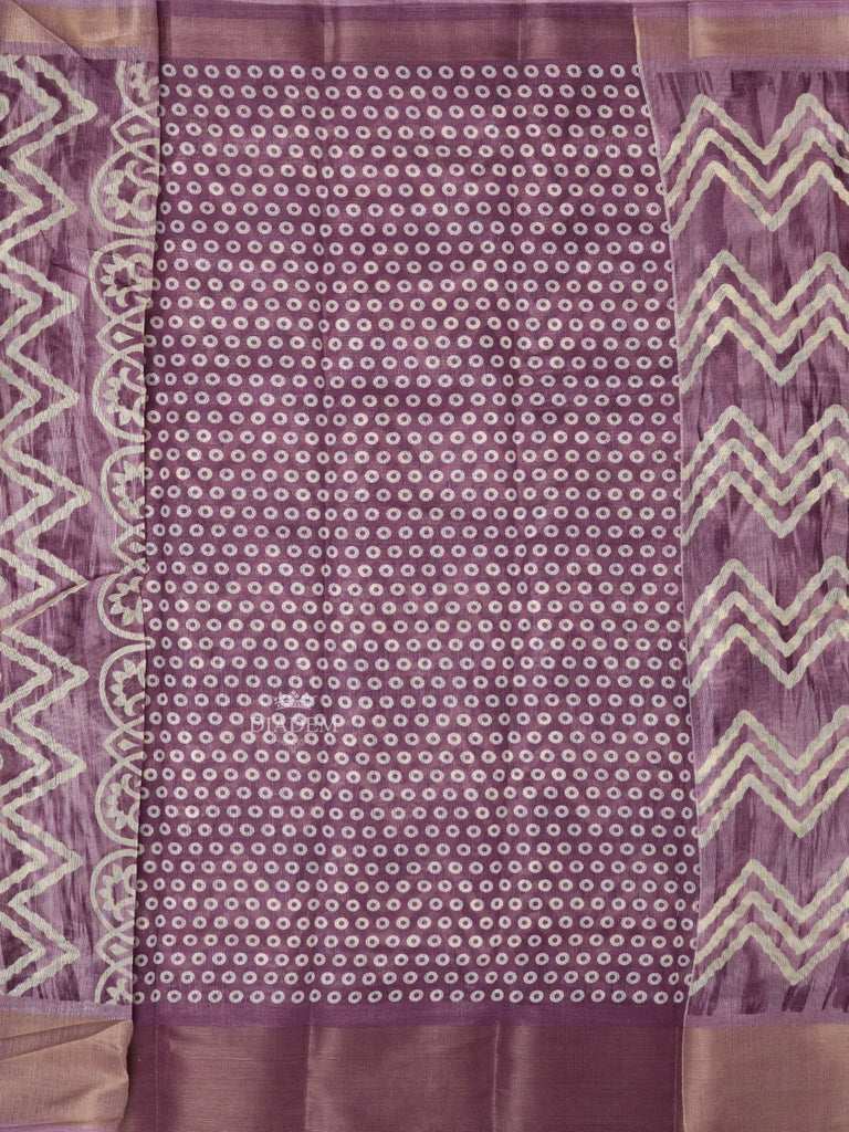 Stylish Lavender Cotton Saree