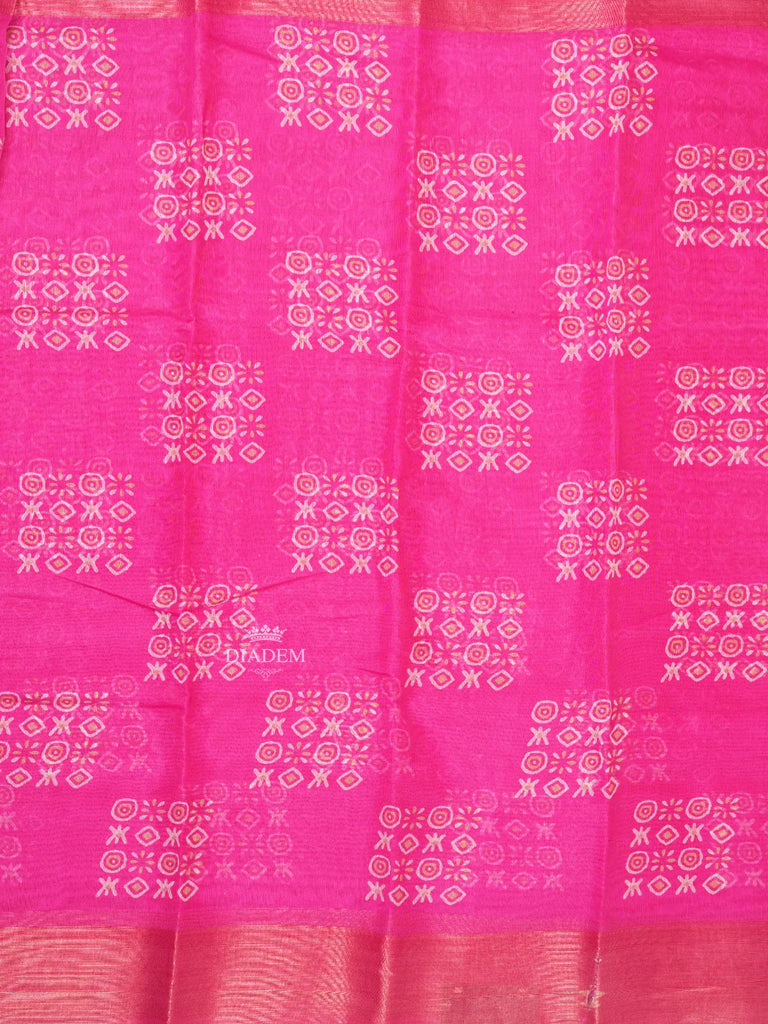 Stylish Pink Cotton Saree