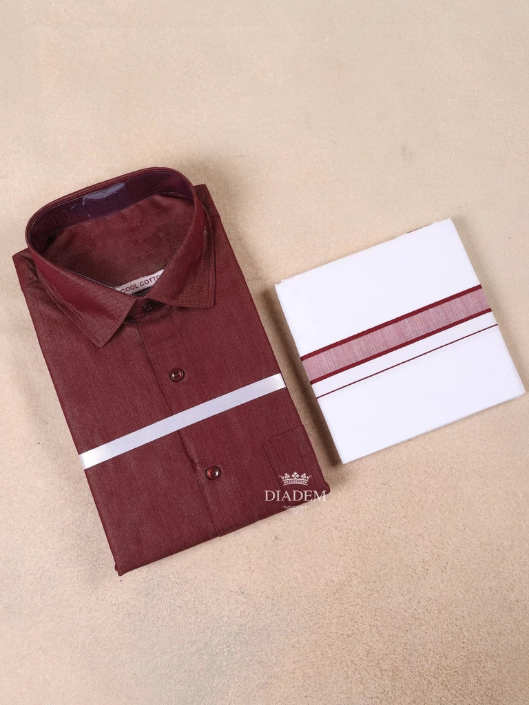 Maroon Plain Cotton Full-Sleeve