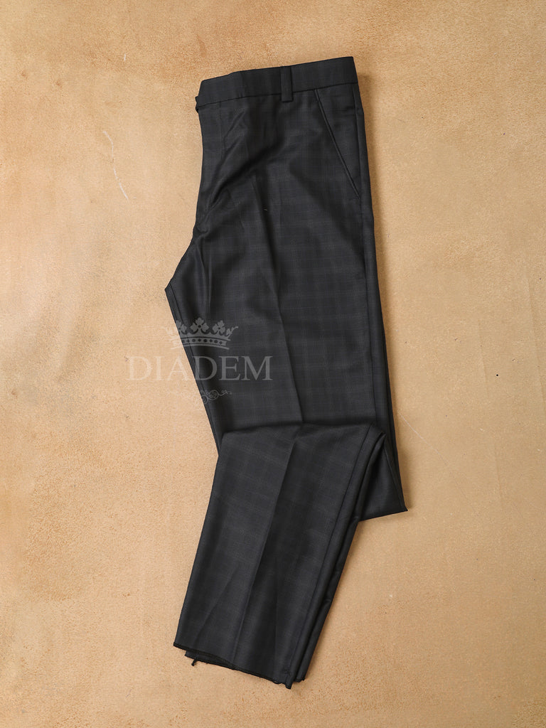 Men's Black Checkered Suit