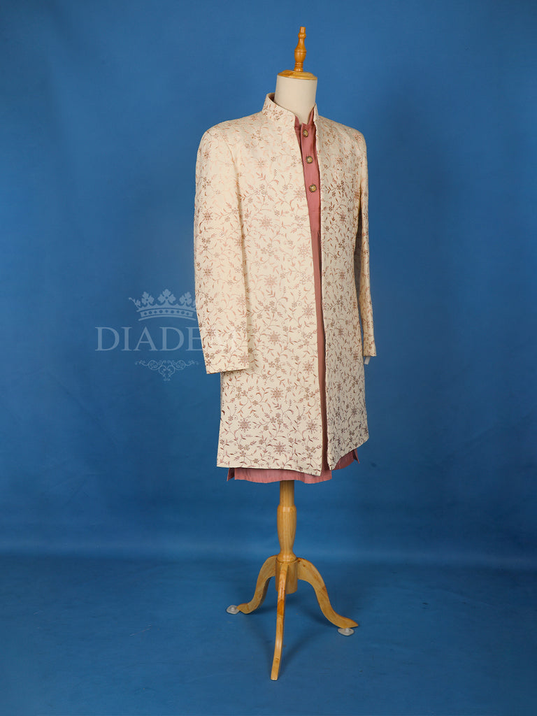 Mens Sherwani Raw Silk Ethnic Wear