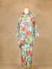 Mint Green Salwar Suit Adorned with Printed Flower Design and with Collar and 3/4 Sleeve - Diadem