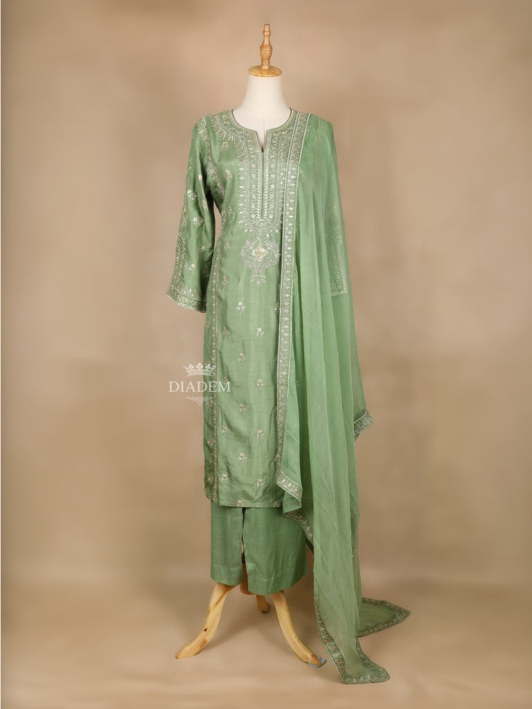 Mint Green Straight Cut Salwar 