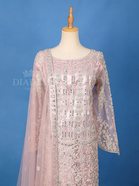 Mirror Embroidery Straight Cut Salwar