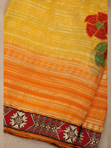 Multi Colour Chiffon Saree Abstract Print