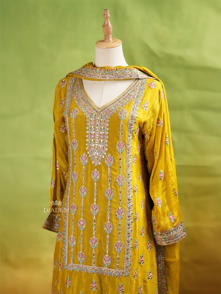 Mustard Palazzo Suit with Dupatta