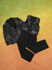 Navy Blue Coat Suit with Glitter Designs - Diadem