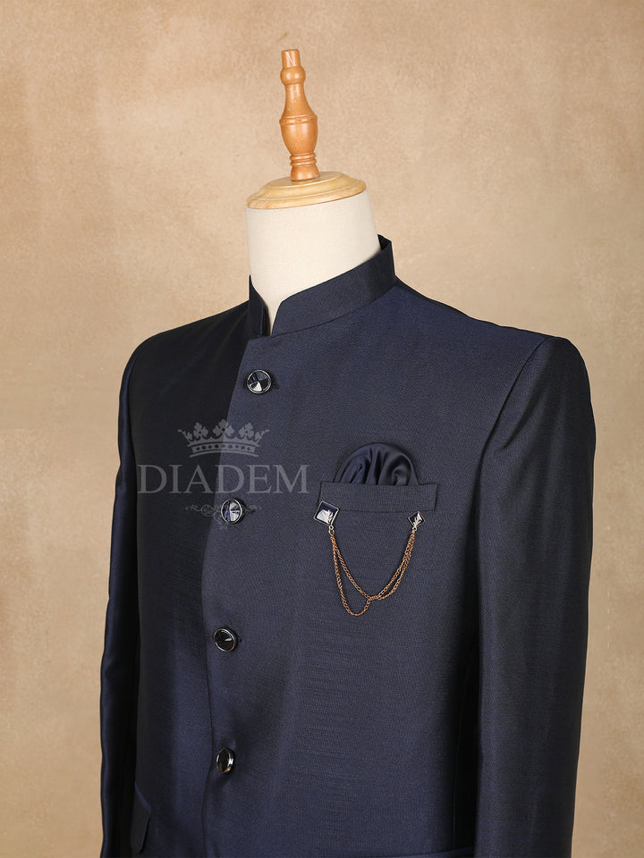 Navy Blue Solid Jodhpuri Men's