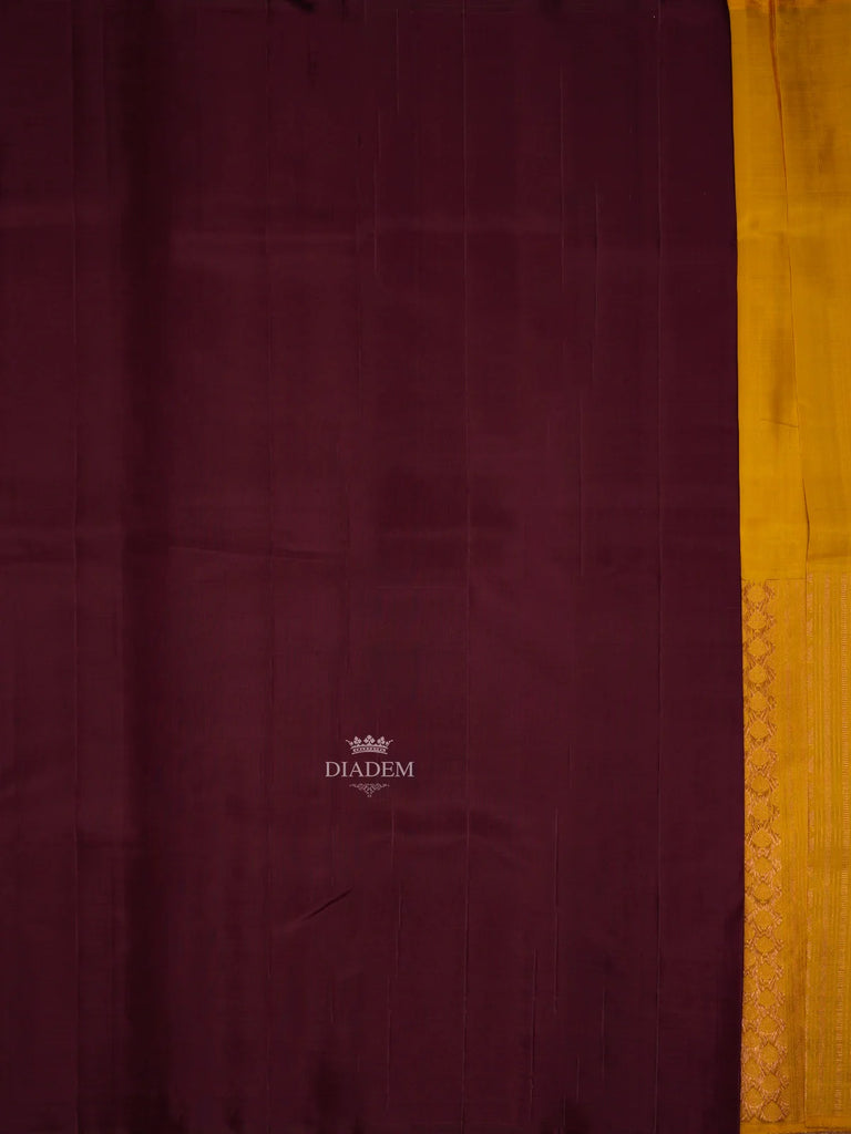 No Border Yellow Kanchipuram Silk Saree