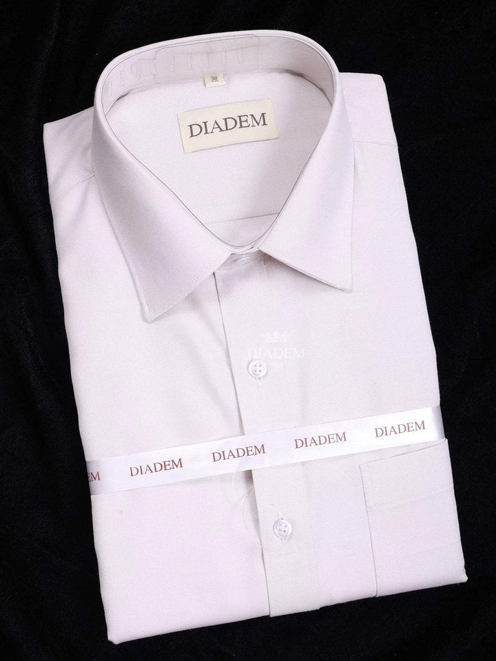 Off-White Cotton Plain Full Sleeve Shirt - Diadem