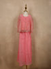 Soft Blush Coral Pink Sequins and Beads Embroidered Design Georgette Kids Palazzo Suit