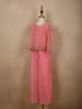 Soft Blush Coral Pink Sequins and Beads Embroidered Design Georgette Kids Palazzo Suit