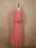 Soft Blush Coral Pink Sequins and Beads Embroidered Design Georgette Kids Palazzo Suit