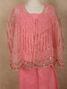 Soft Blush Coral Pink Sequins and Beads Embroidered Design Georgette Kids Palazzo Suit