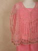 Soft Blush Coral Pink Sequins and Beads Embroidered Design Georgette Kids Palazzo Suit