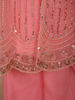 Soft Blush Coral Pink Sequins and Beads Embroidered Design Georgette Kids Palazzo Suit