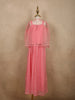 Soft Blush Coral Pink Sequins and Beads Embroidered Design Georgette Kids Palazzo Suit