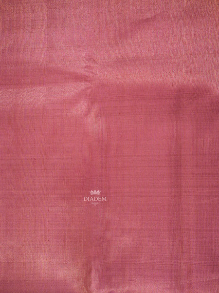 Onion Pink Pure Kanchipuram Silk Saree with Twill Pattern on the Body and with Designed Border - Diadem